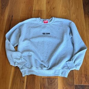 Full Send Grey Crewneck Sweatshirt with Black Logo